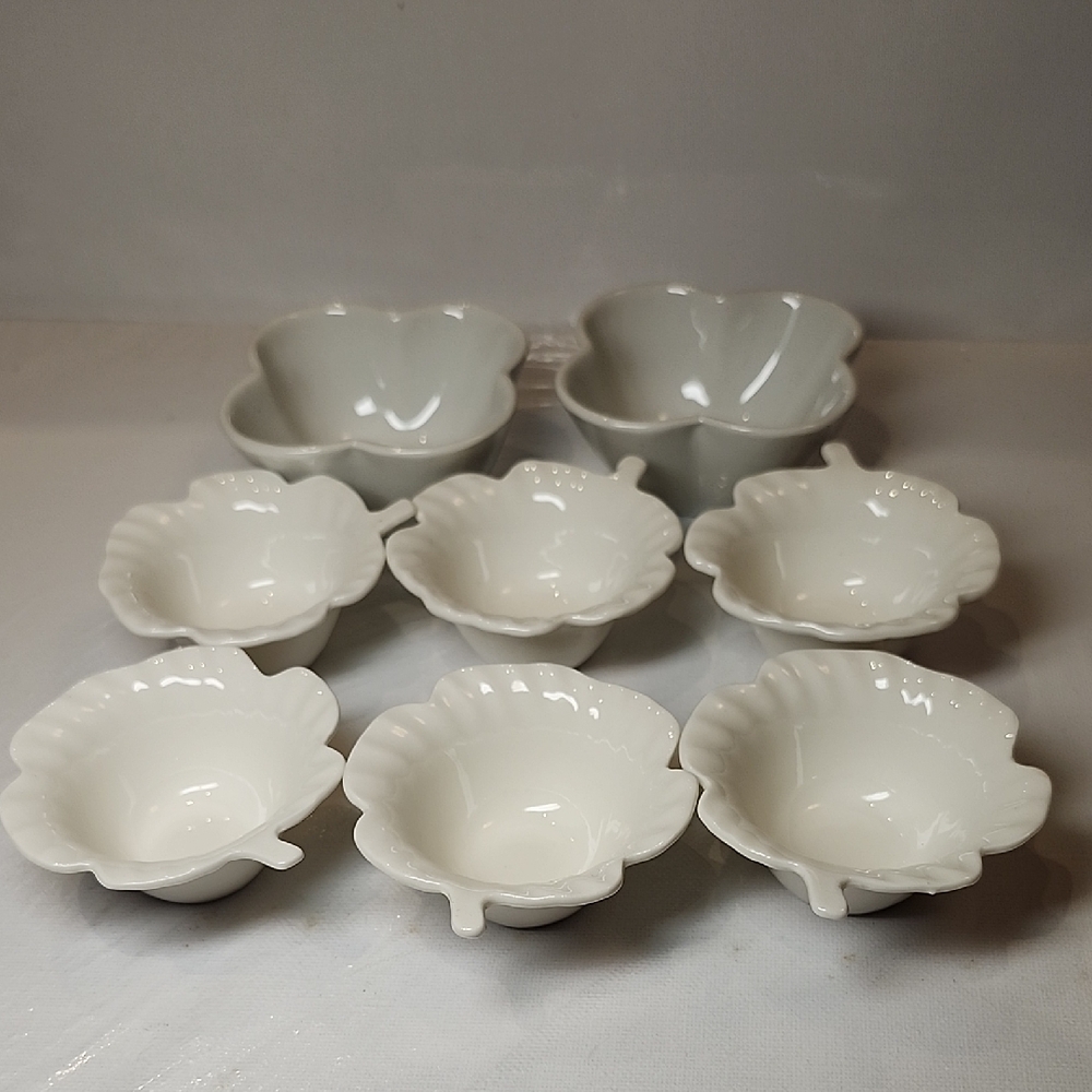 Elegant White Flora Sushi Side Saucel Bowl Set
